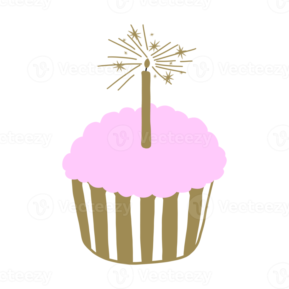 cupcake violet avec bougie png