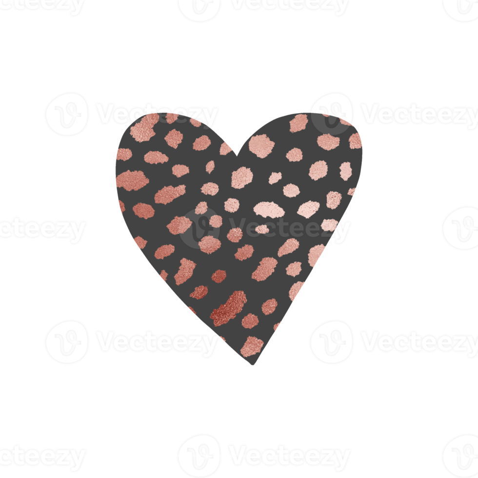 Rose Gold Dalmatian Pattern Heart 14968009 PNG
