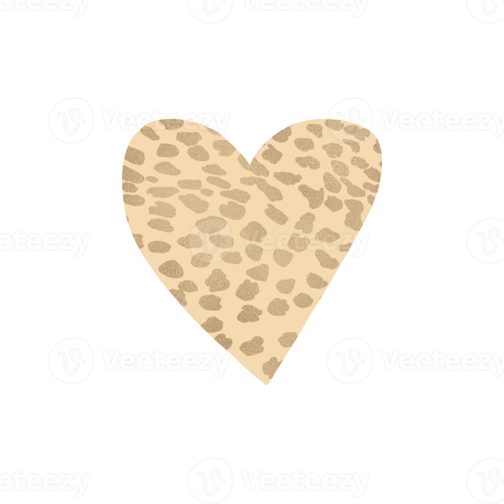 Gold Cheetah Pattern Heart png