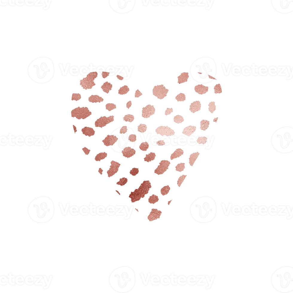 Free Rose Gold Dalmatian Pattern Heart 14968011 PNG with Transparent