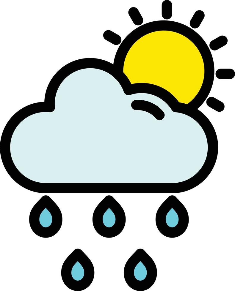 Cloud Sun Rain Vector Icon Design