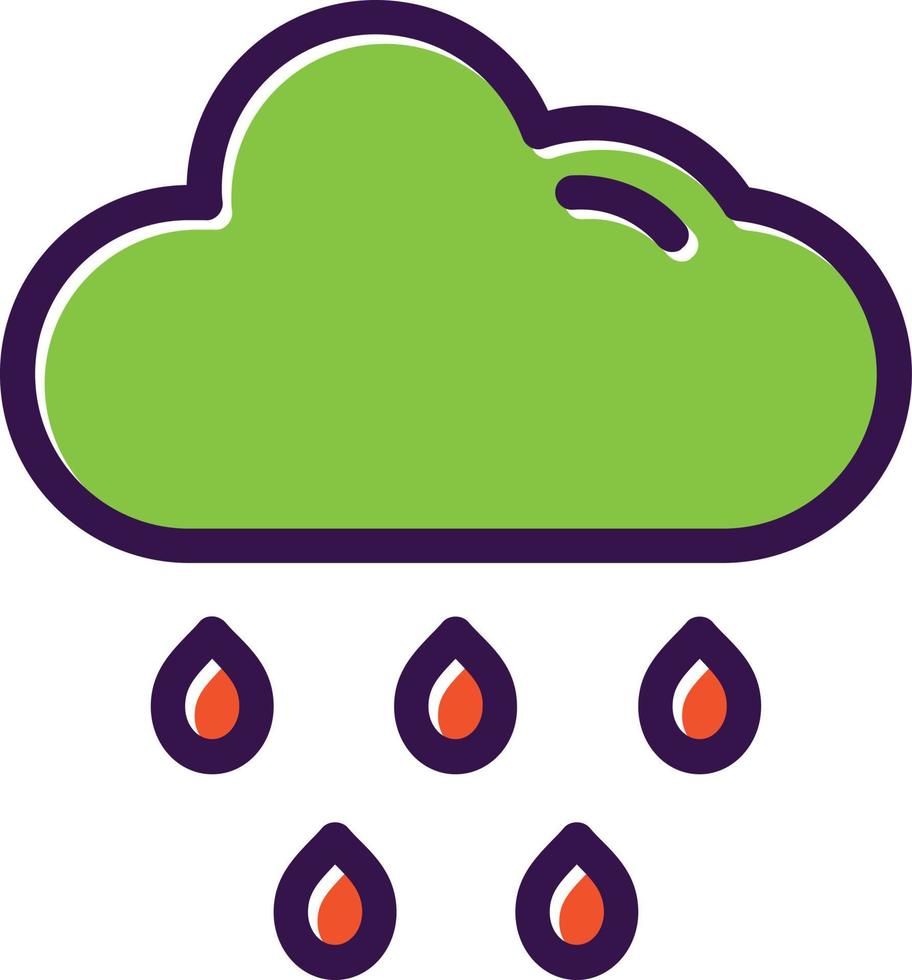 Cloud Rain Vector Icon Design