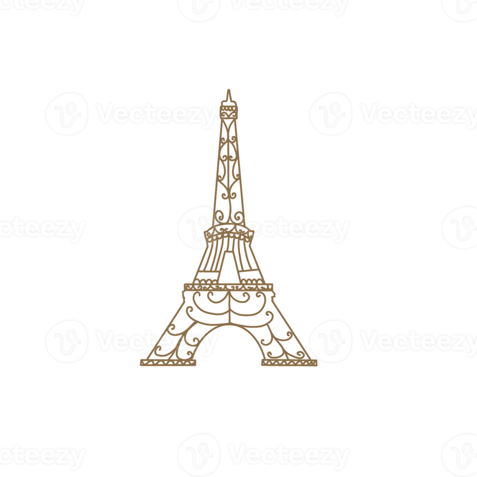 Gold Eiffel Tower png