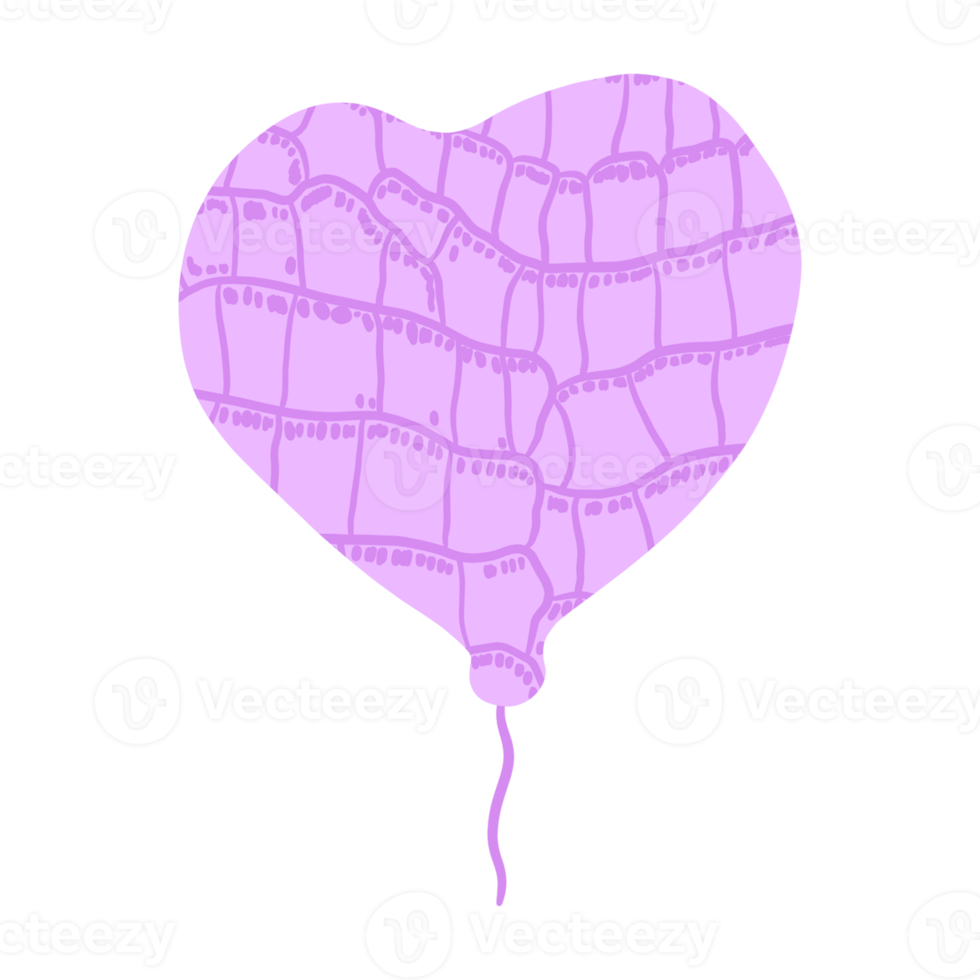 Purple Alligator Print Heart Balloon png