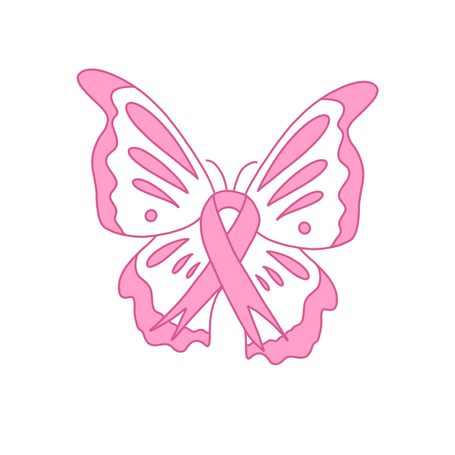 Pink Ribbon With Butterfly Wings 14968220 PNG