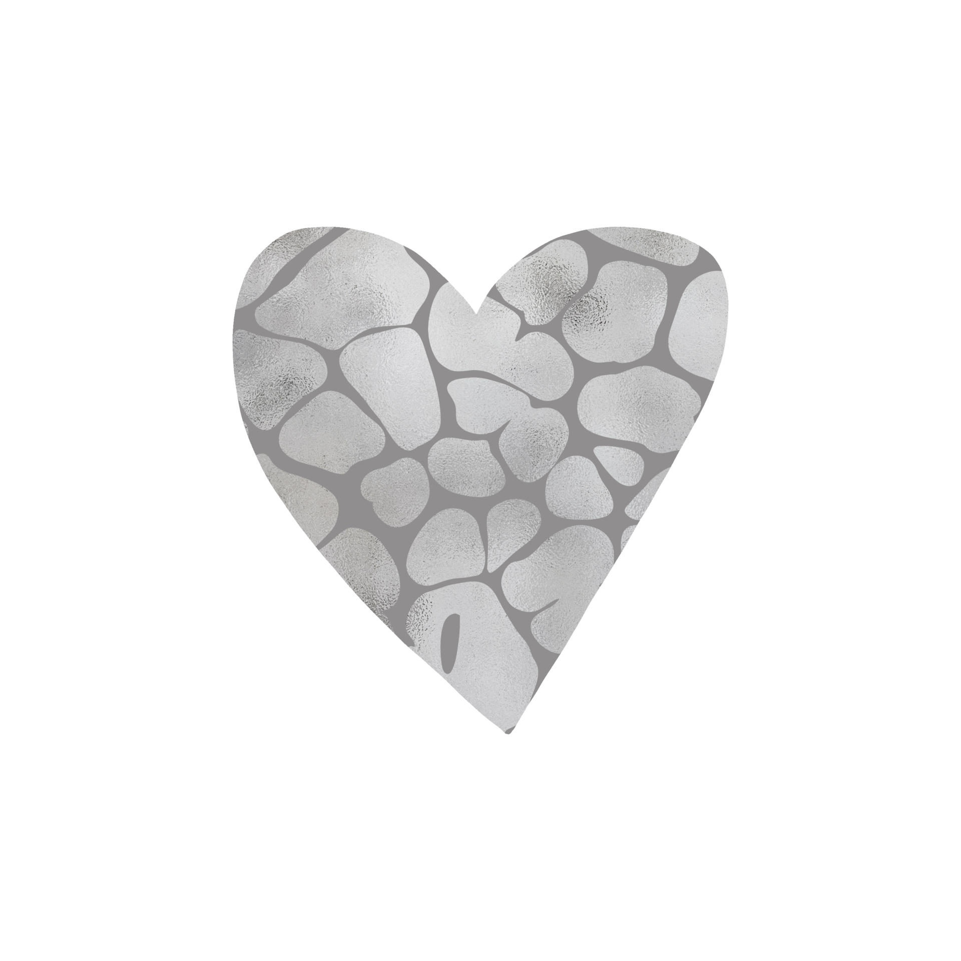Silver Giraffe Pattern Heart 14968244 PNG