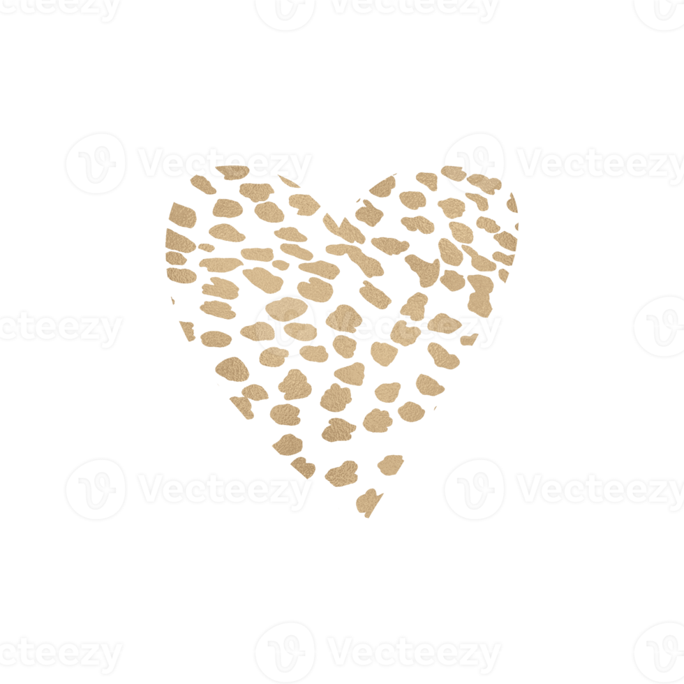 Gold Cheetah Pattern Heart png