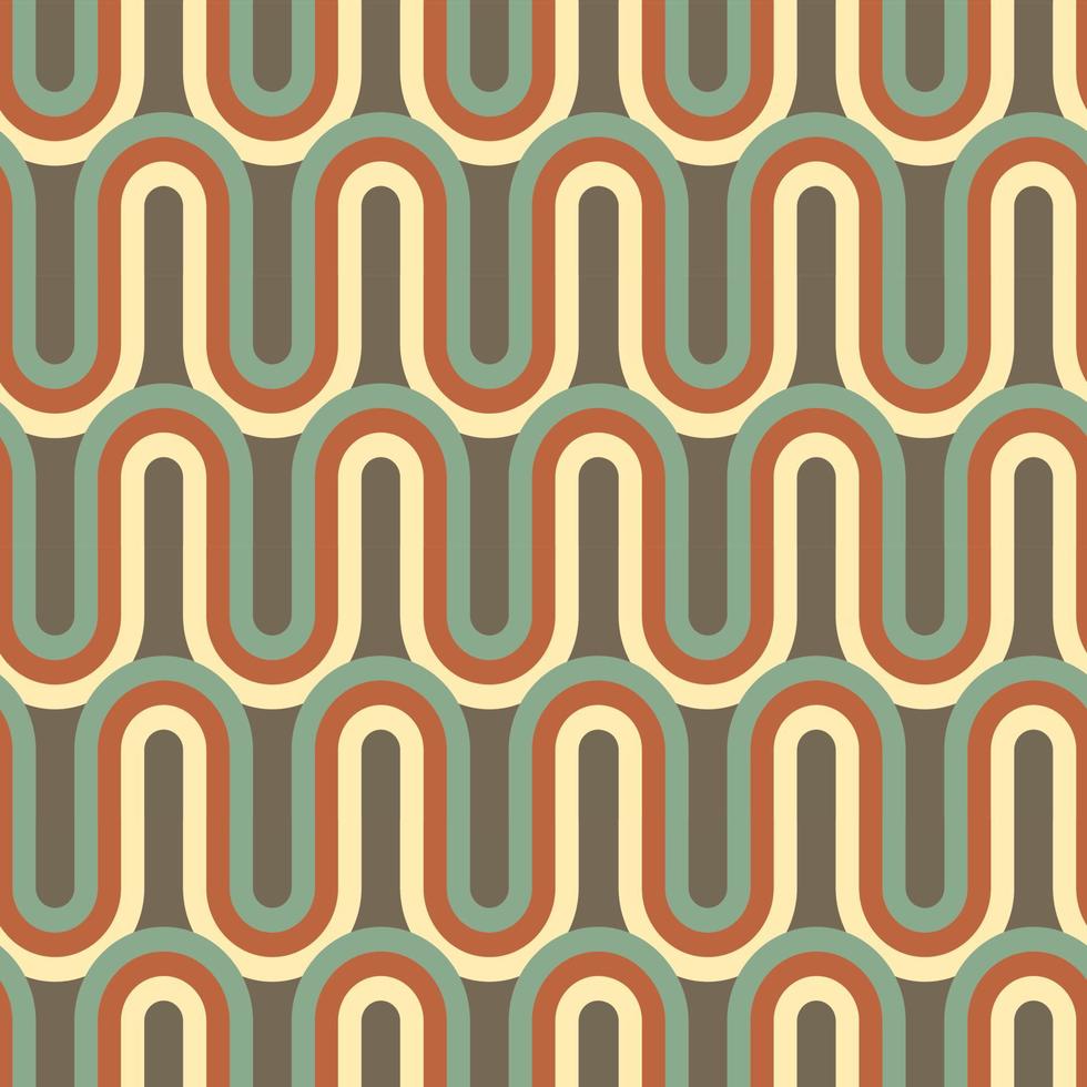 Retro geometric seamless pattern in style 50s-70s vector