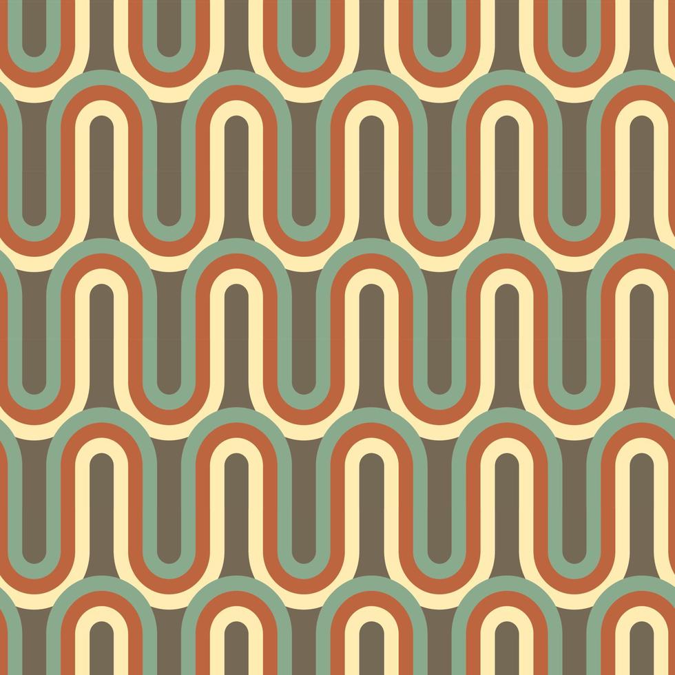 Retro geometric seamless pattern in style 50s-70s vector