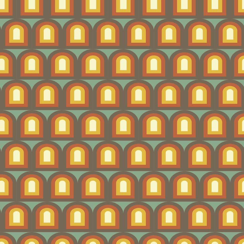 Retro geometric seamless pattern in style 50s-70s vector