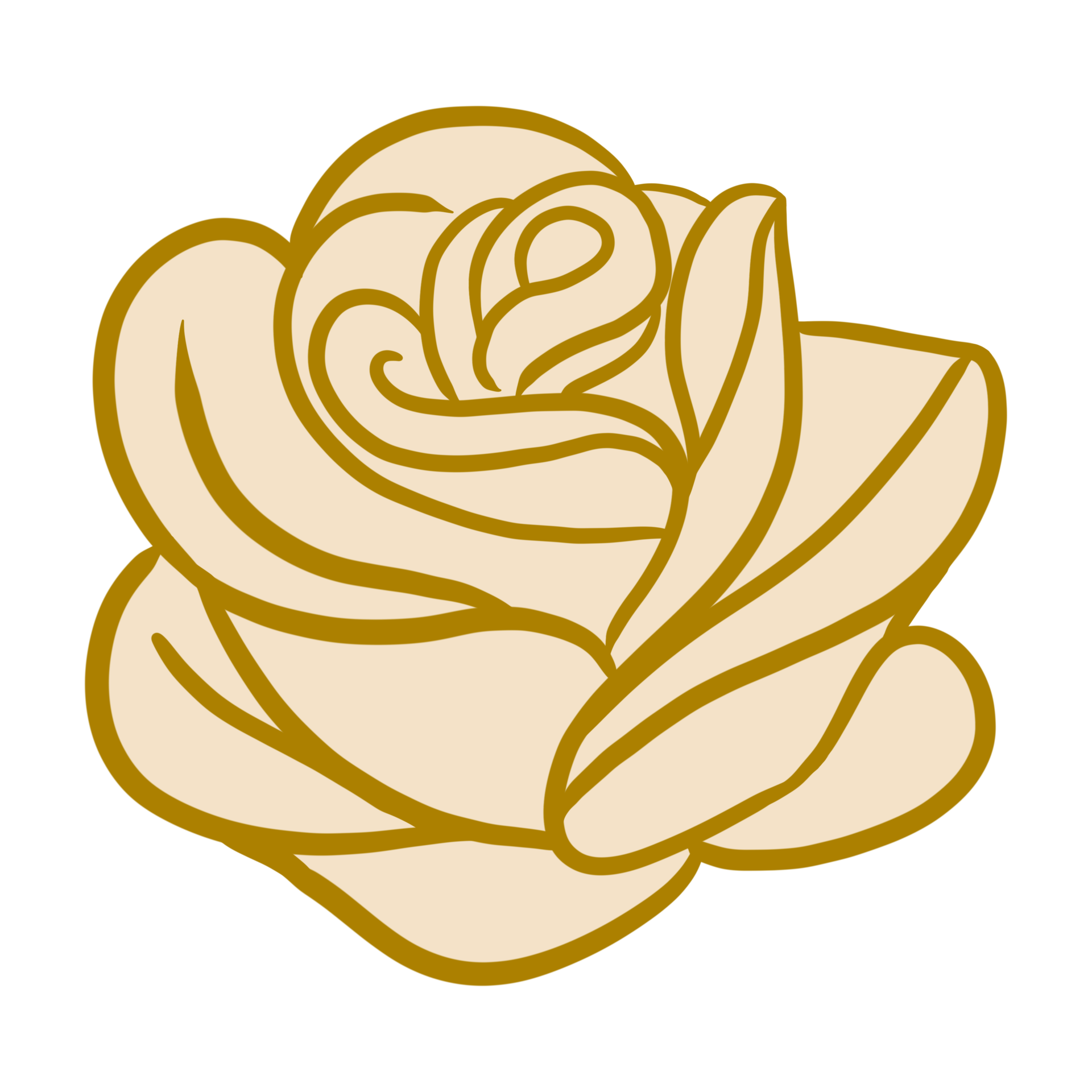 Gold Rose Hand Drawn 14968363 PNG