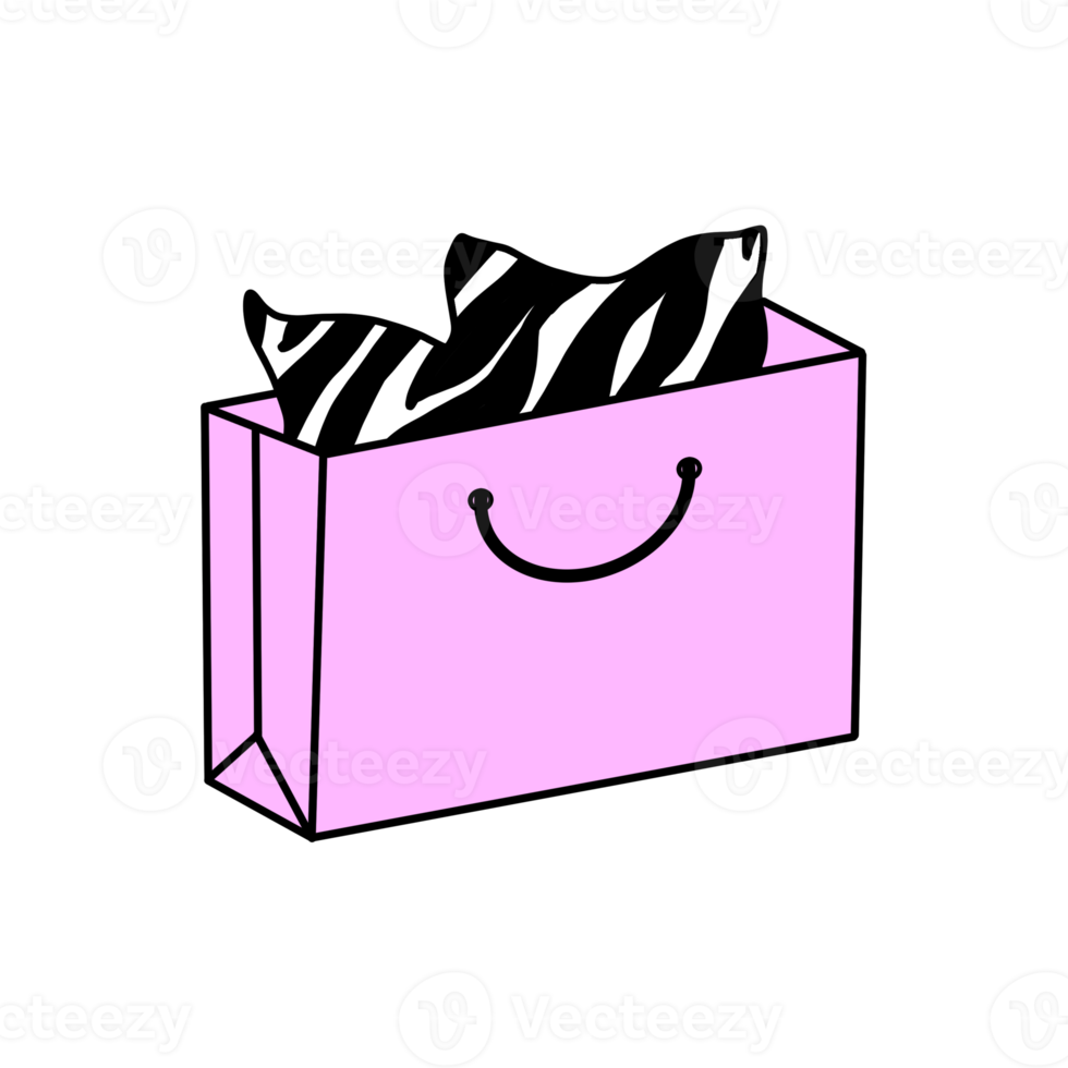 Zebra Print Shopping Bag png
