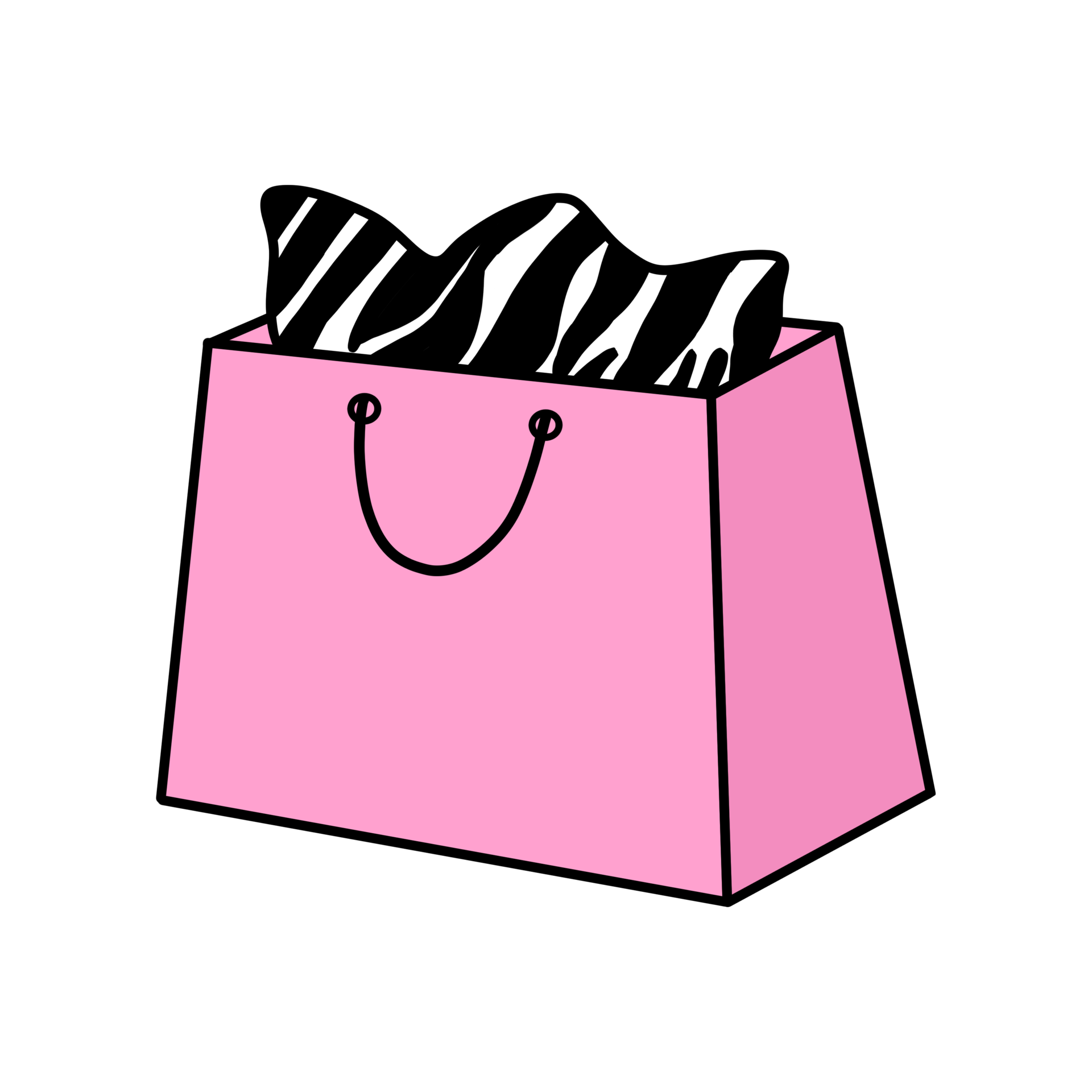 Free Zebra Print Shopping Bag 14968380 PNG with Transparent Background