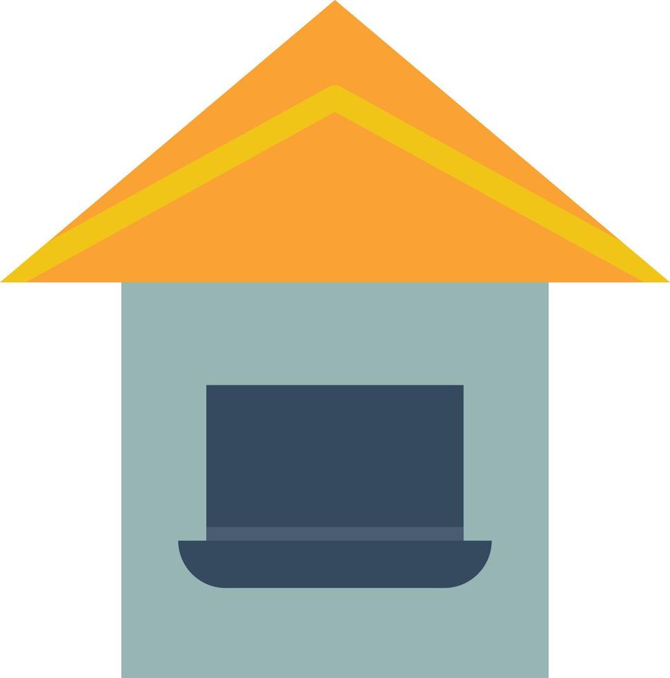 Laptop House Vector Icon Design
