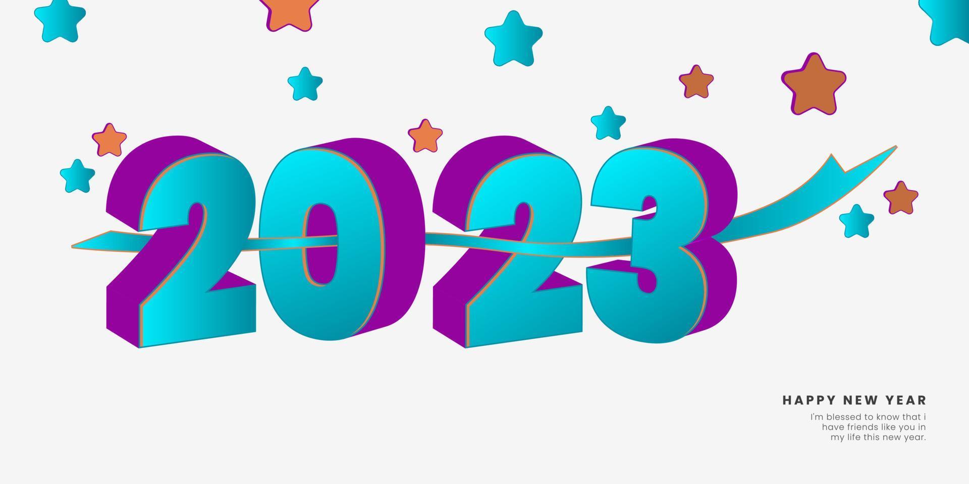 Set number, Happy New Year 2023 text design. vector