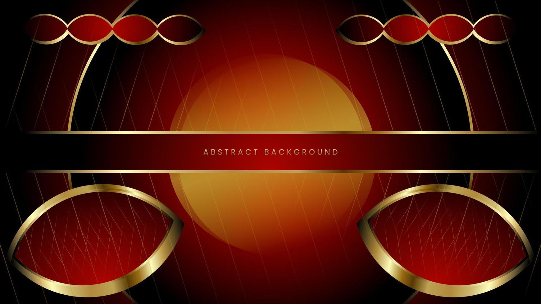 Abstract futuristic red and gold circle interface background. vector