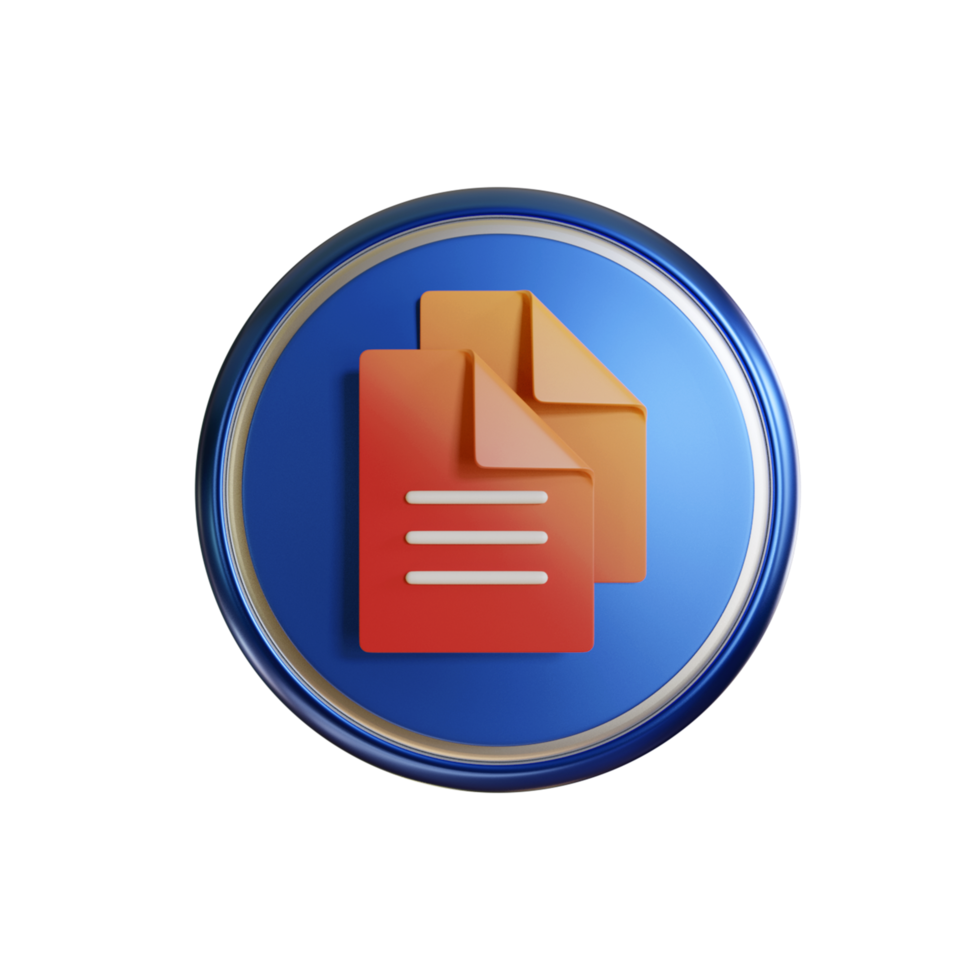 3d document icon for your websites png