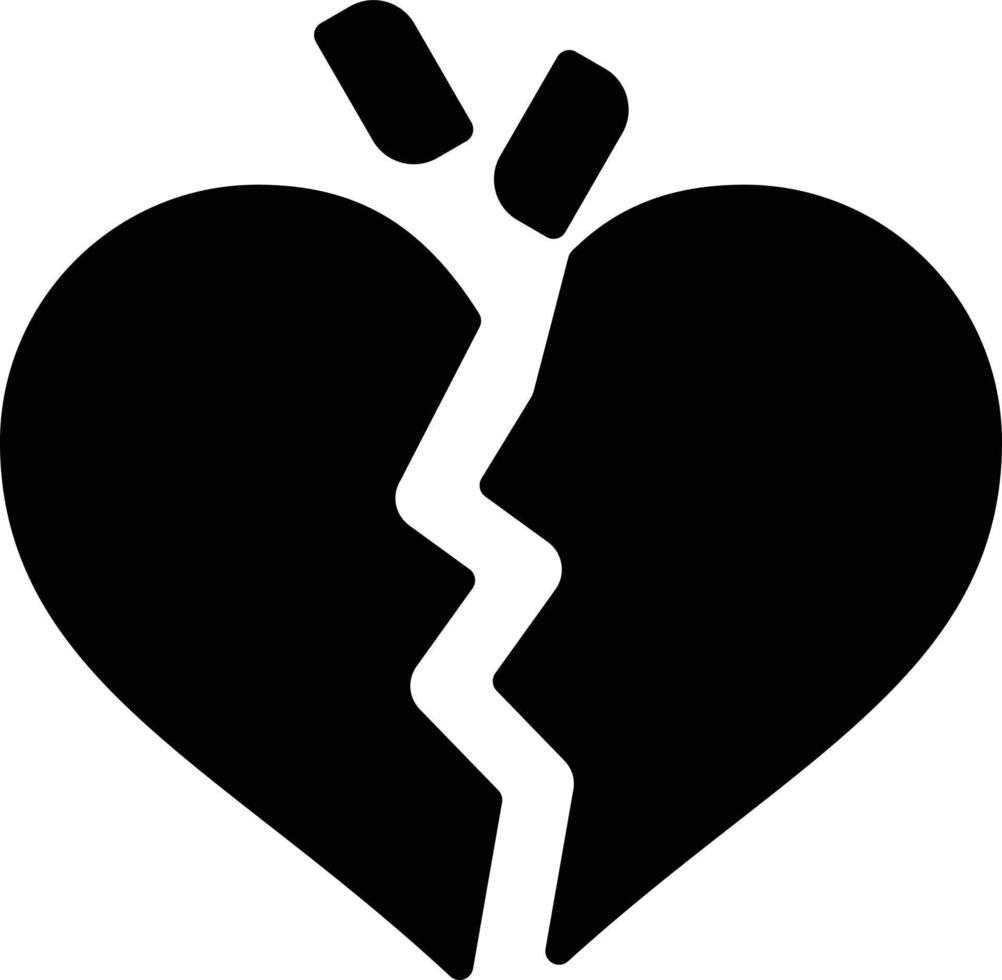 Broken Heart Vector Icon Design