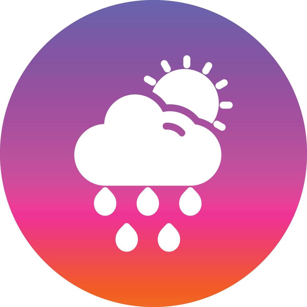 Cloud Sun Rain Vector Icon Design