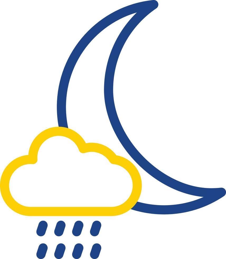 nube luna lluvia vector icono diseño