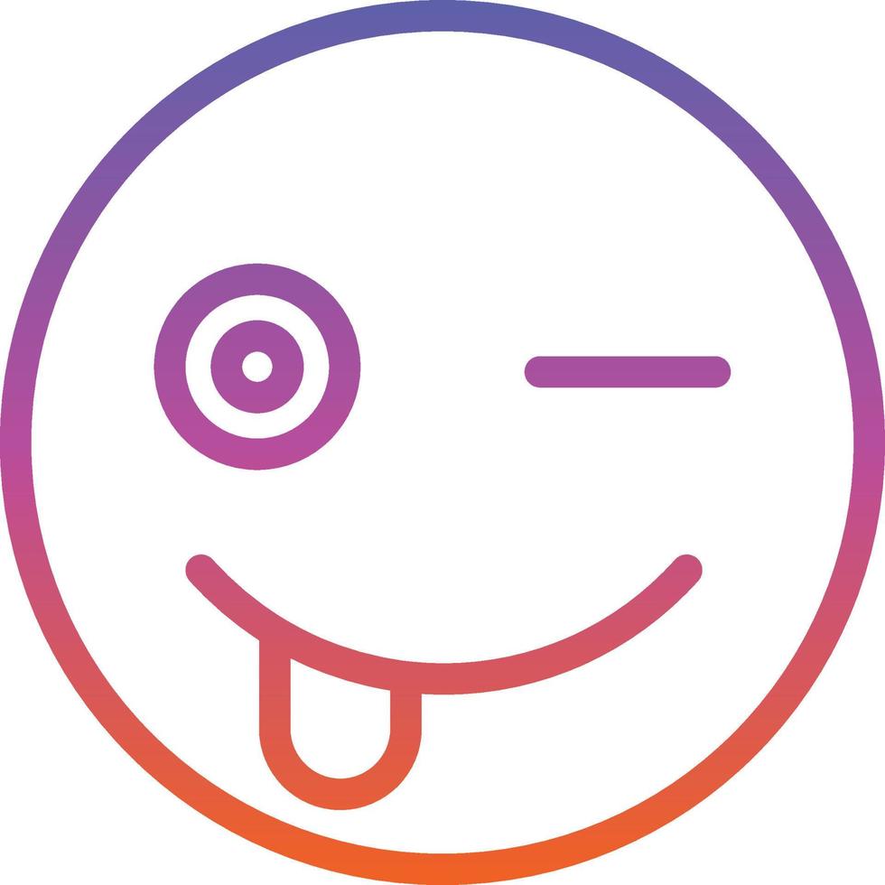 Grin Tongue Wink Vector Icon Design