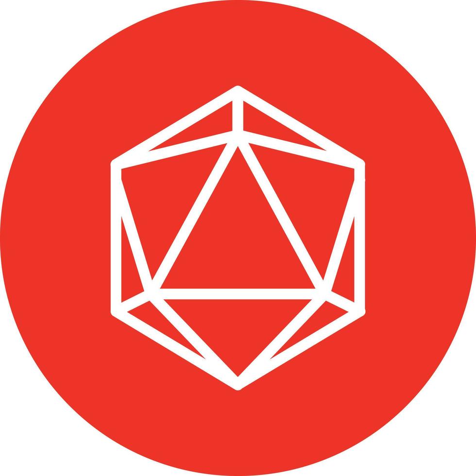 diseño de icono de vector de dados d20