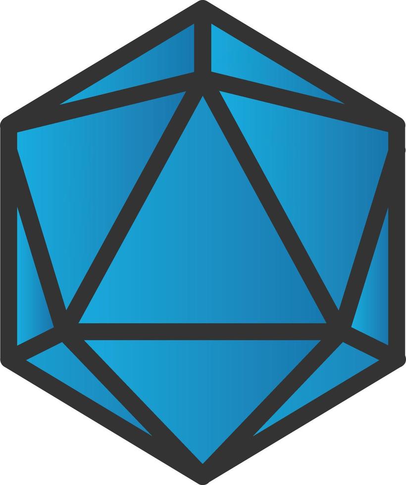 diseño de icono de vector de dados d20