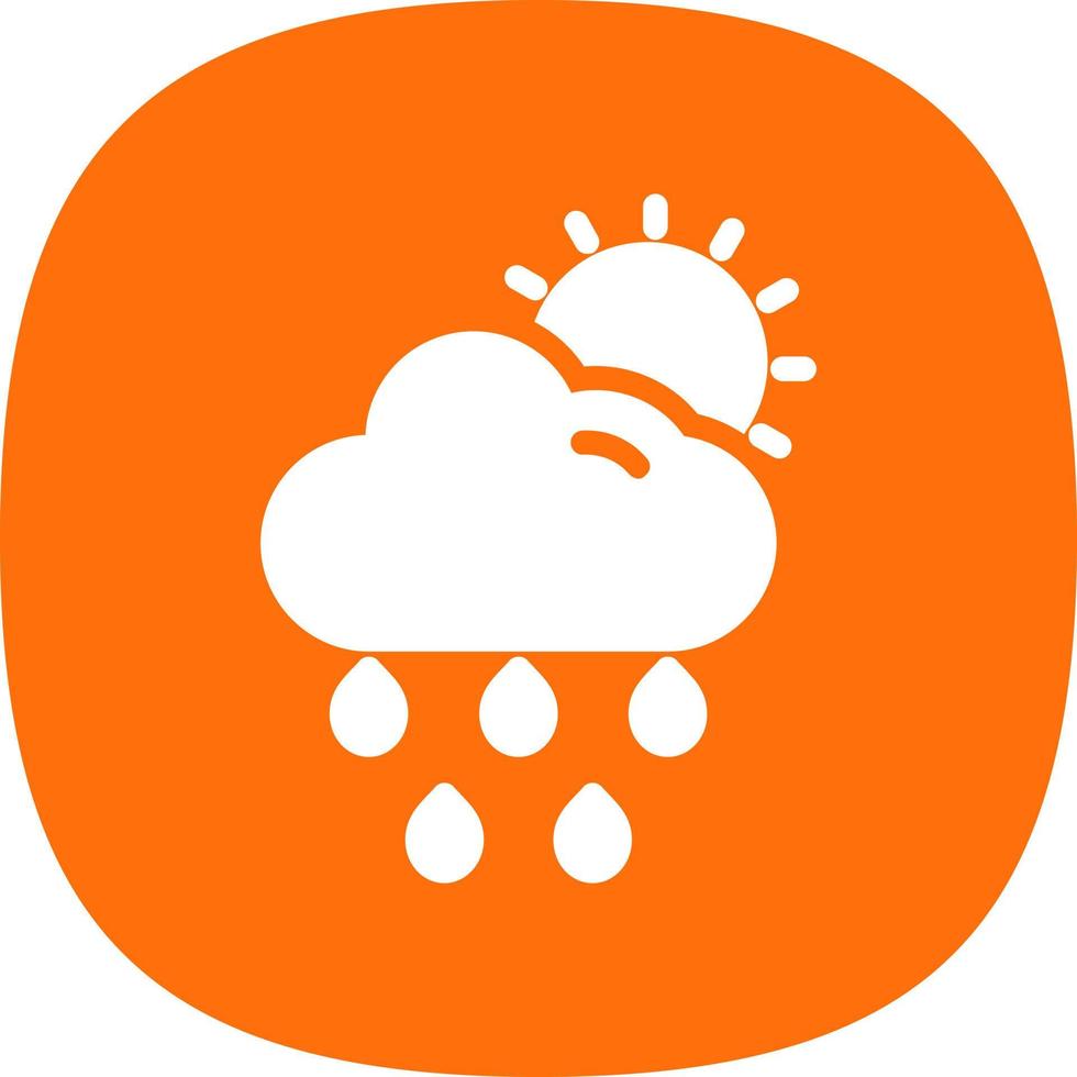 Cloud Sun Rain Vector Icon Design