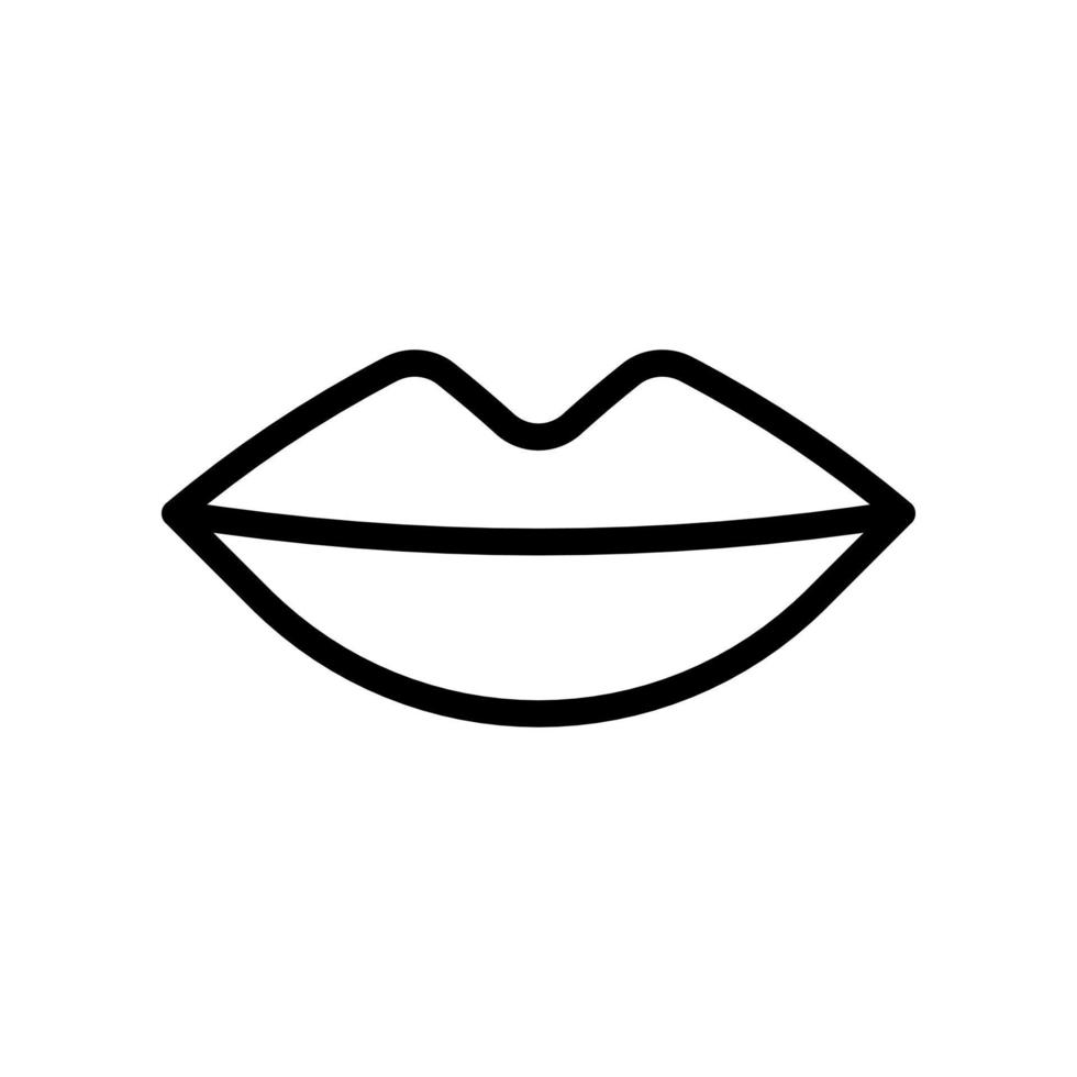 icono de labios en el diseño de estilo de línea aislado sobre fondo blanco. trazo editable. vector