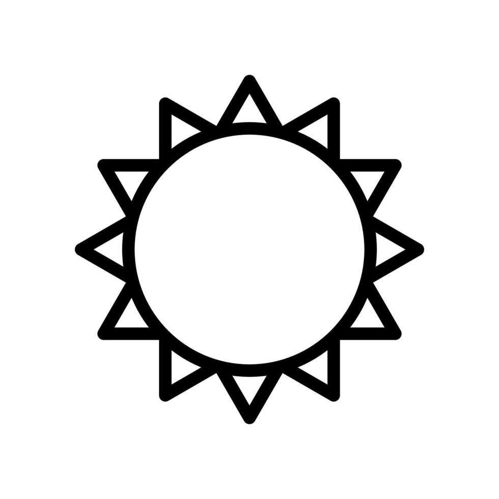 icono de sol en el diseño de estilo de línea aislado sobre fondo blanco. trazo editable. vector