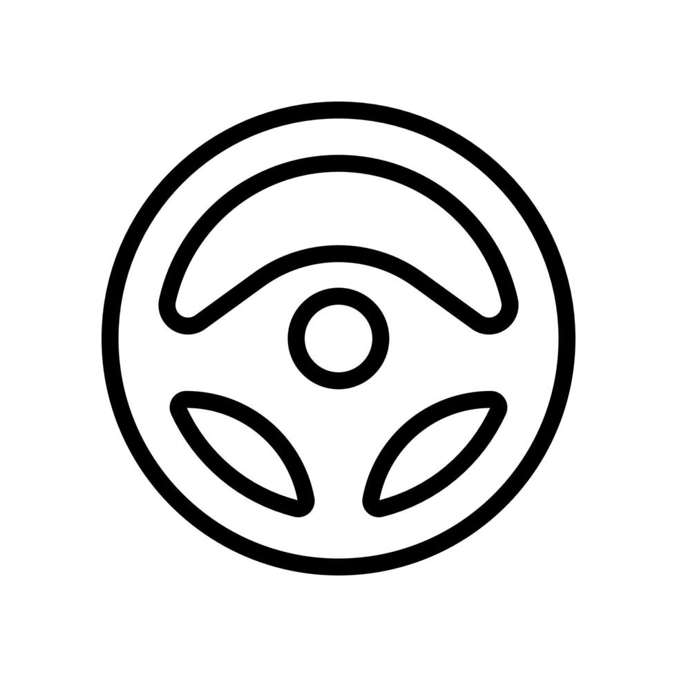 icono del volante del coche en el diseño de estilo de línea aislado sobre fondo blanco. trazo editable. vector