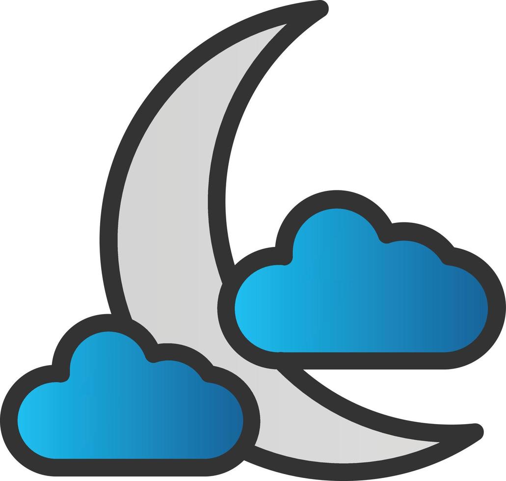 Cloud Moon Vector Icon Design