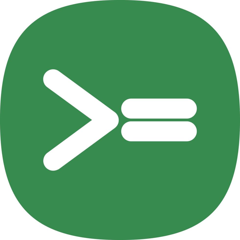 Greater Than Equal Vector Icon Design