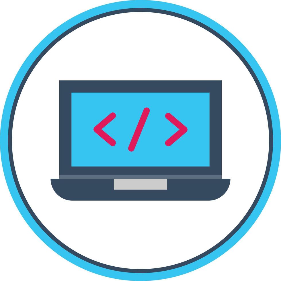 Laptop Code Vector Icon Design