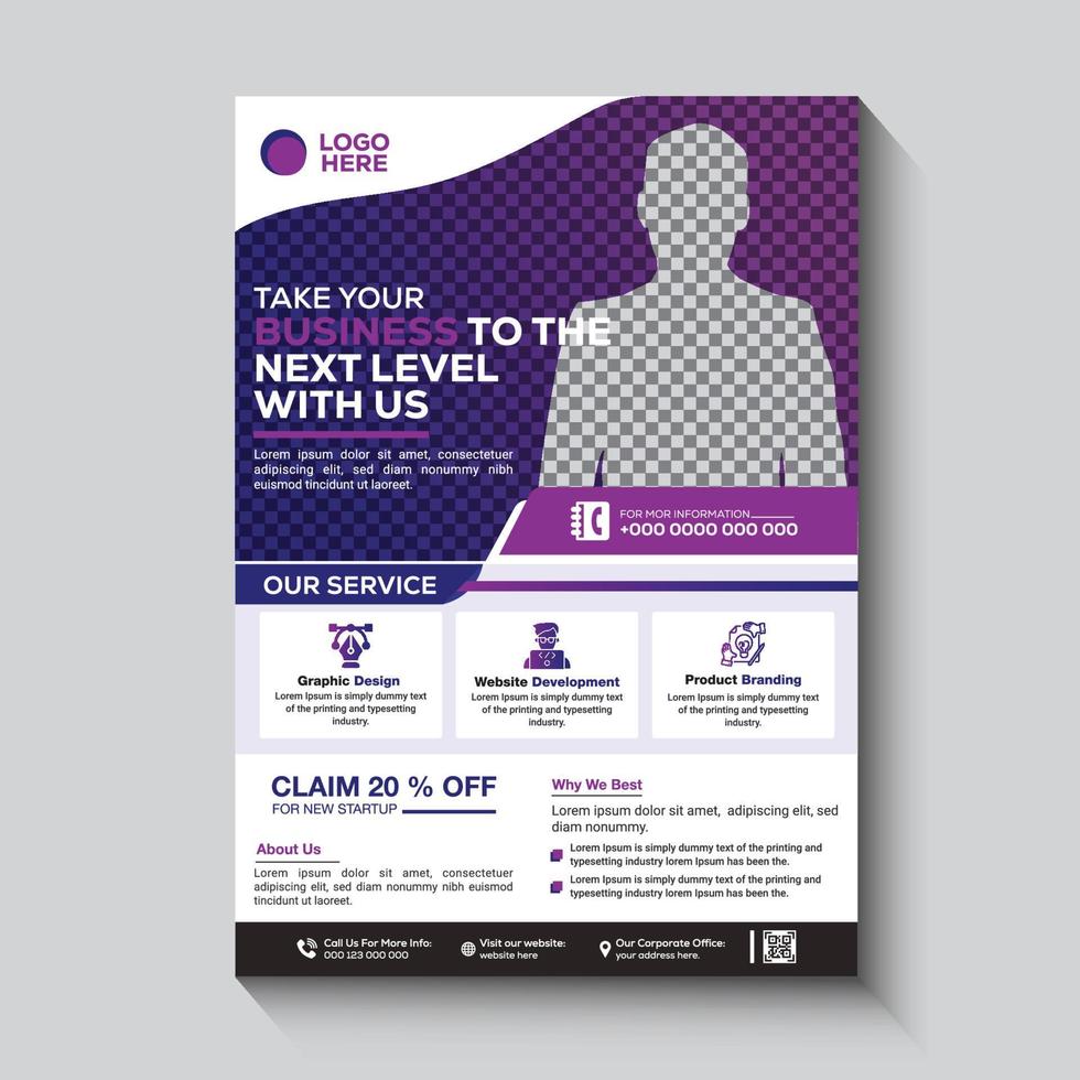 Creative business marketing agency and corporate flyer template vector