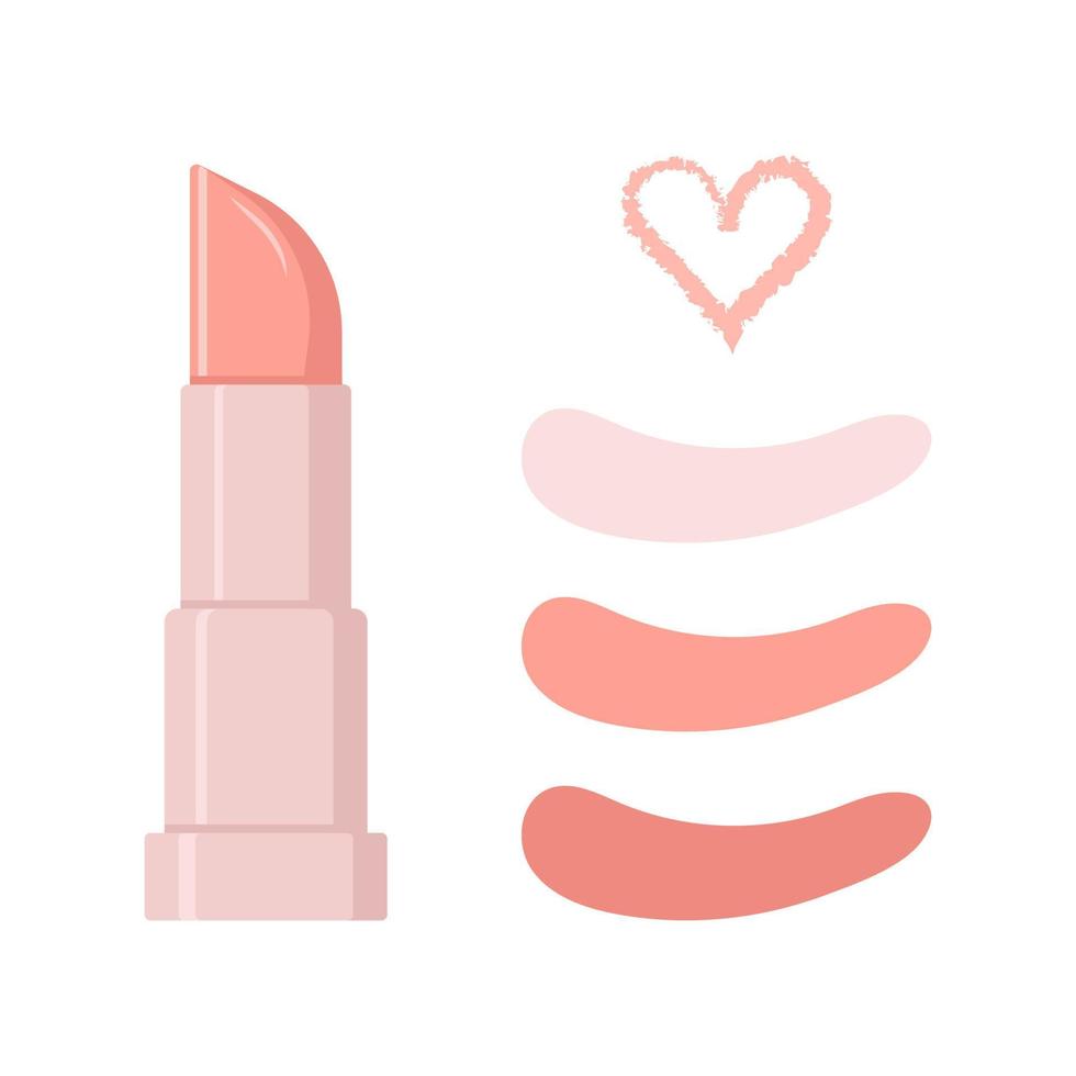 pink lipstick with brushstrokes of different colors. vector illustration