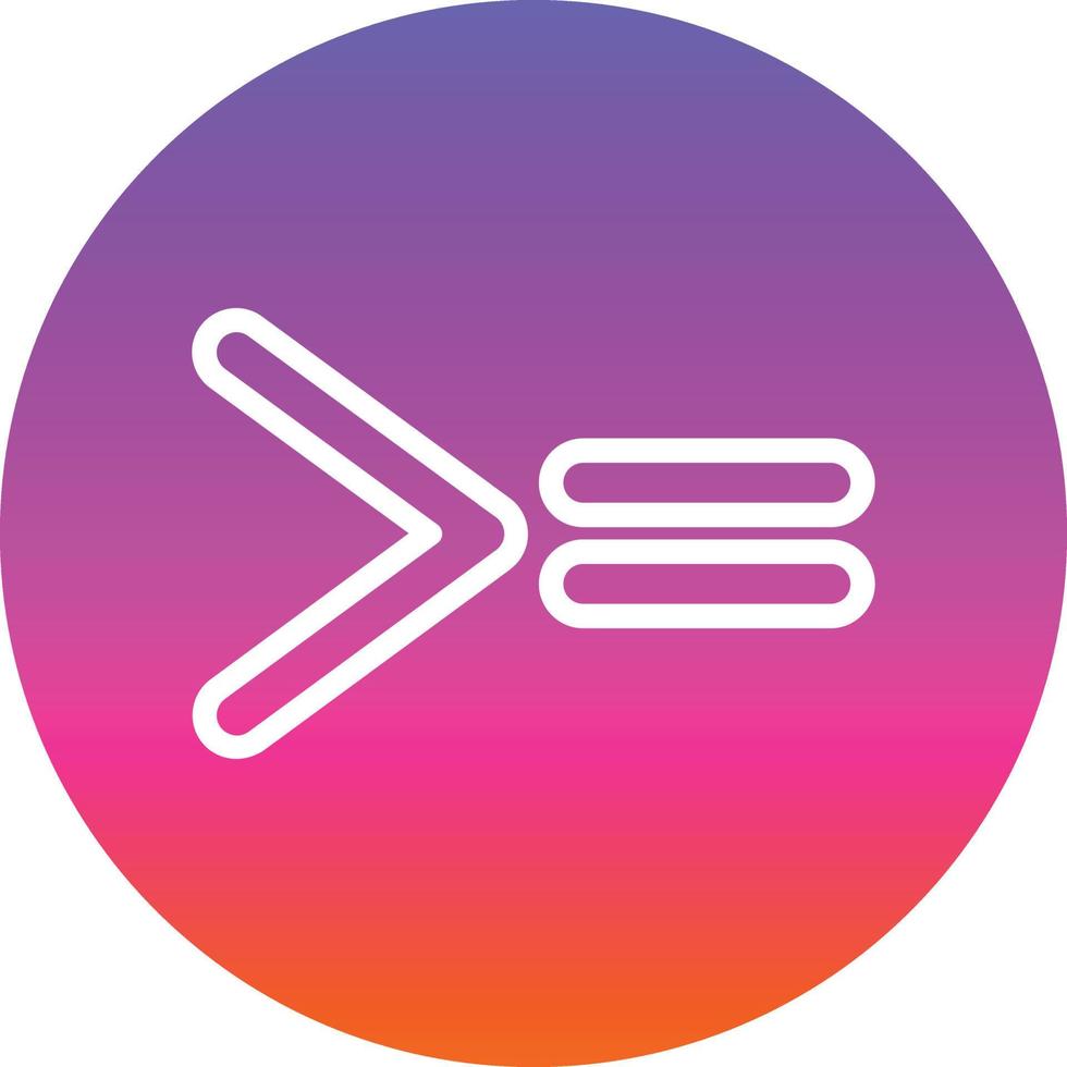 Greater Than Equal Vector Icon Design