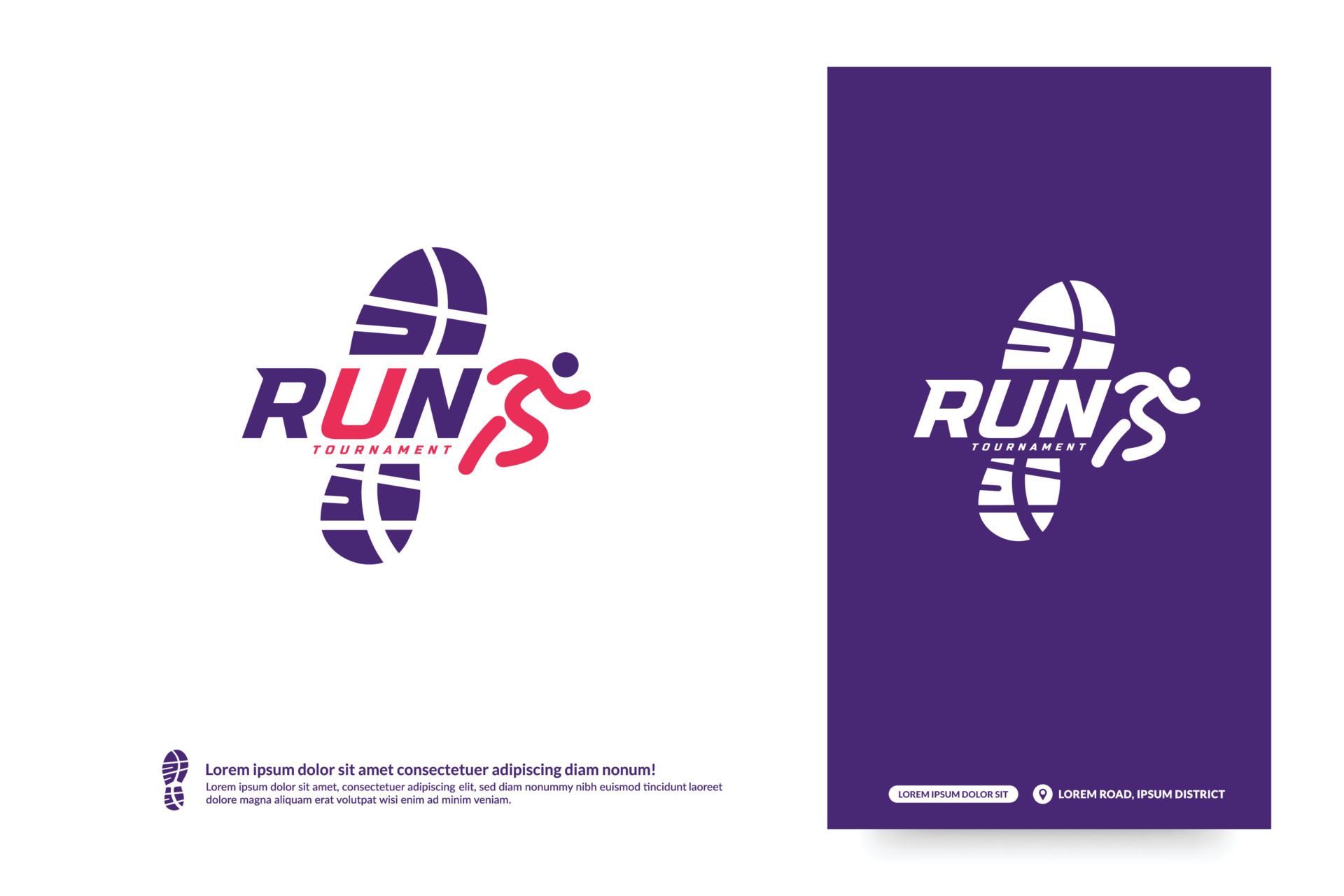 Running club logo template, Marathon tournament logptype, Sport team
