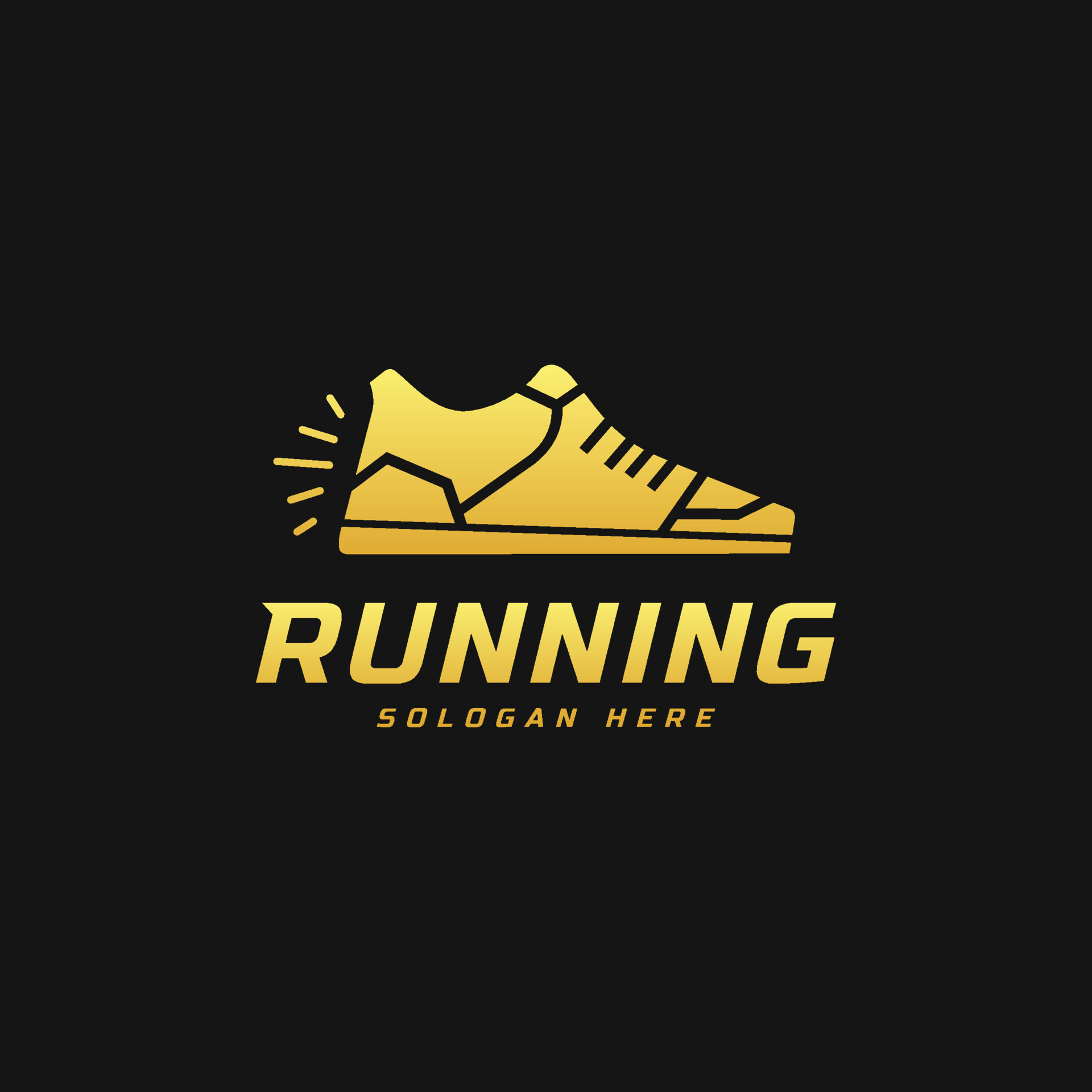 Running shoe symbol logo, Marathon tournament logptype template