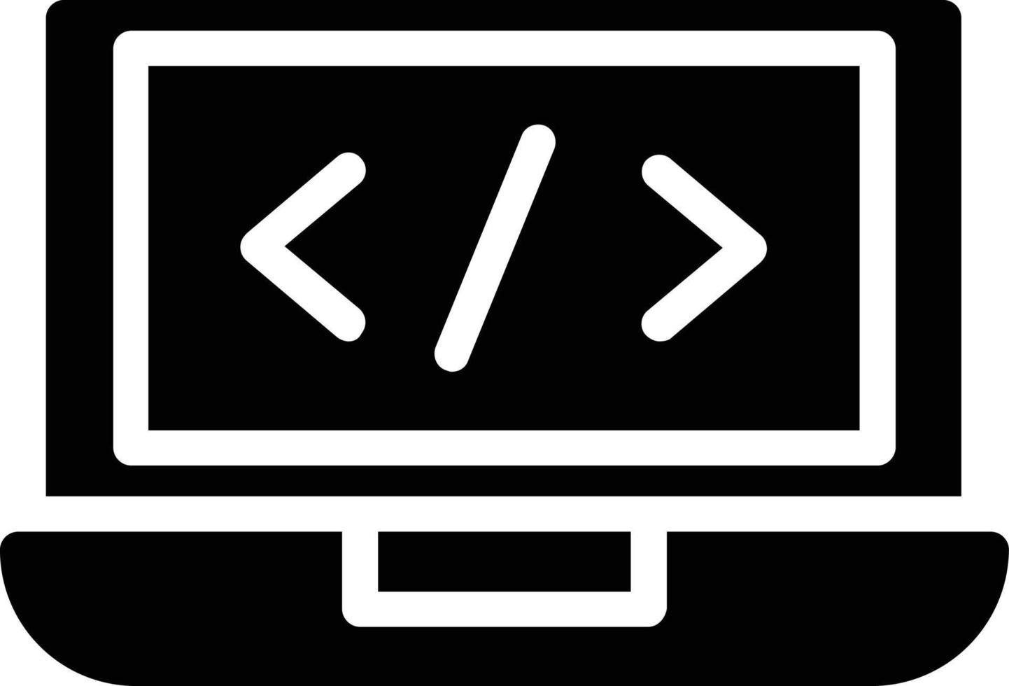 Laptop Code Vector Icon Design