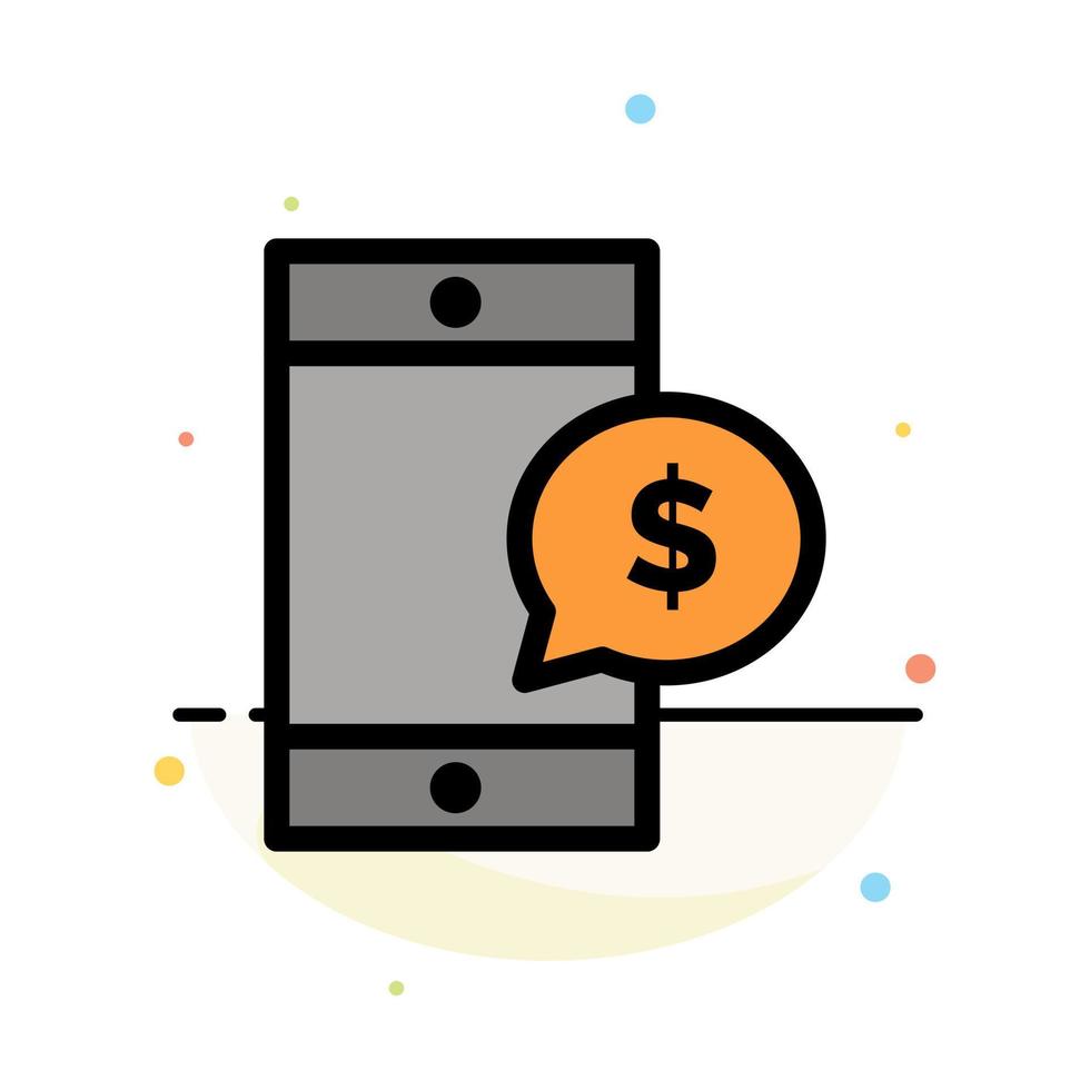 Mobile Cell Money Dollar Abstract Flat Color Icon Template vector