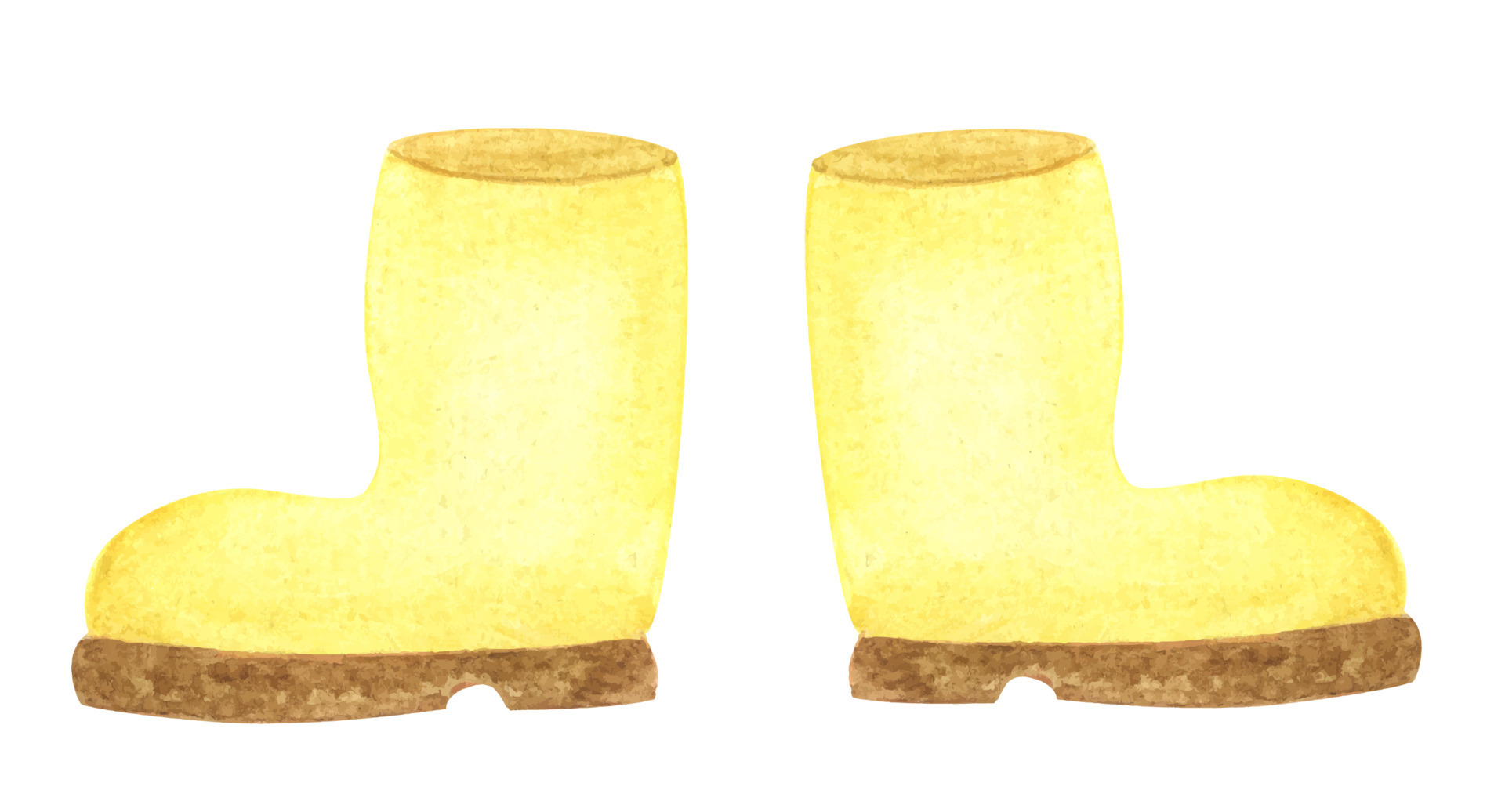Yellow rubber gardening boots on a white background. gardening shoes