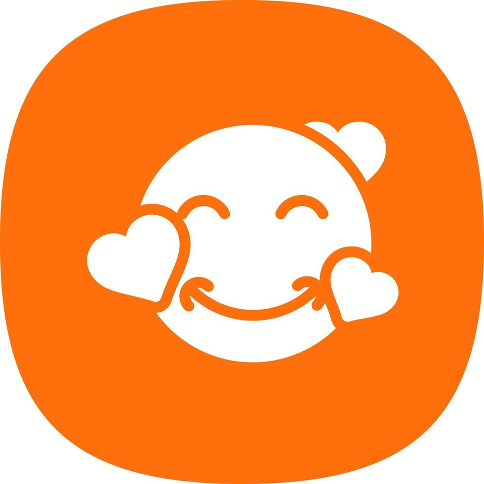 diseño de icono de vector de corazones de sonrisa