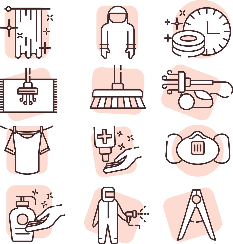 Sanitation icon set, icon, vector on white background.