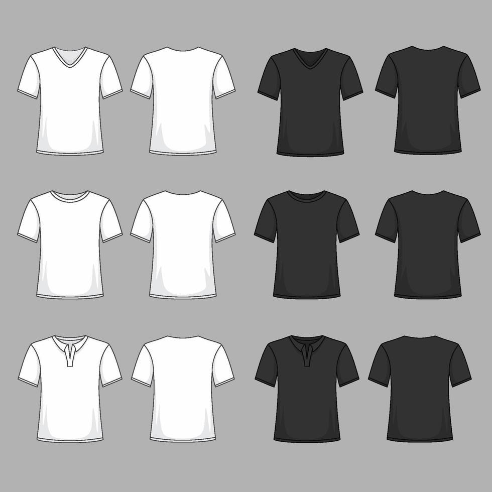 Outline T Shirt Mock Up Short Sleeve Template vector