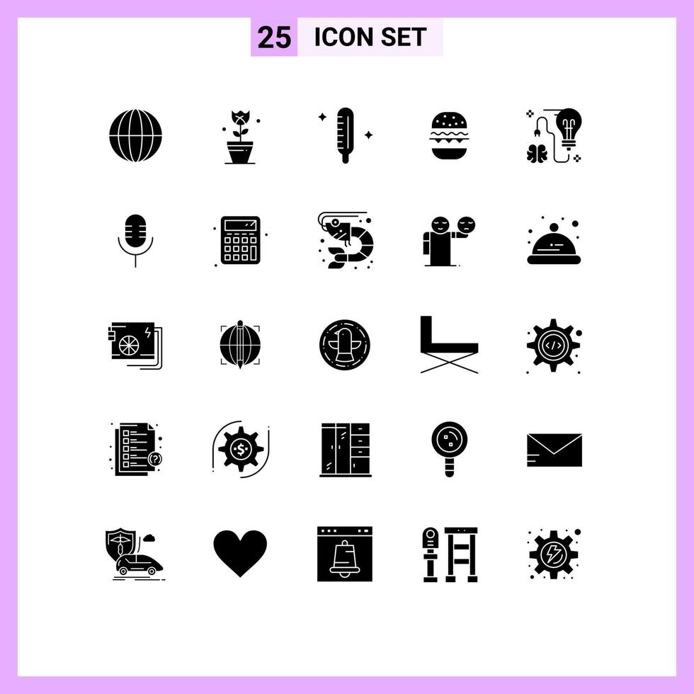 25 Creative Icons Modern Signs and Symbols of storming canada cold eat burger Editable Vector Design Elements