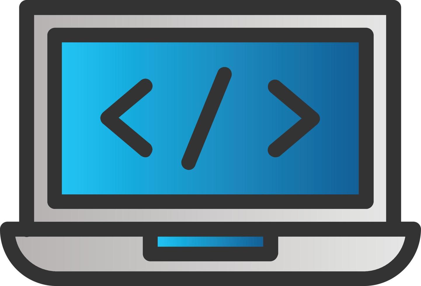 Laptop Code Vector Icon Design
