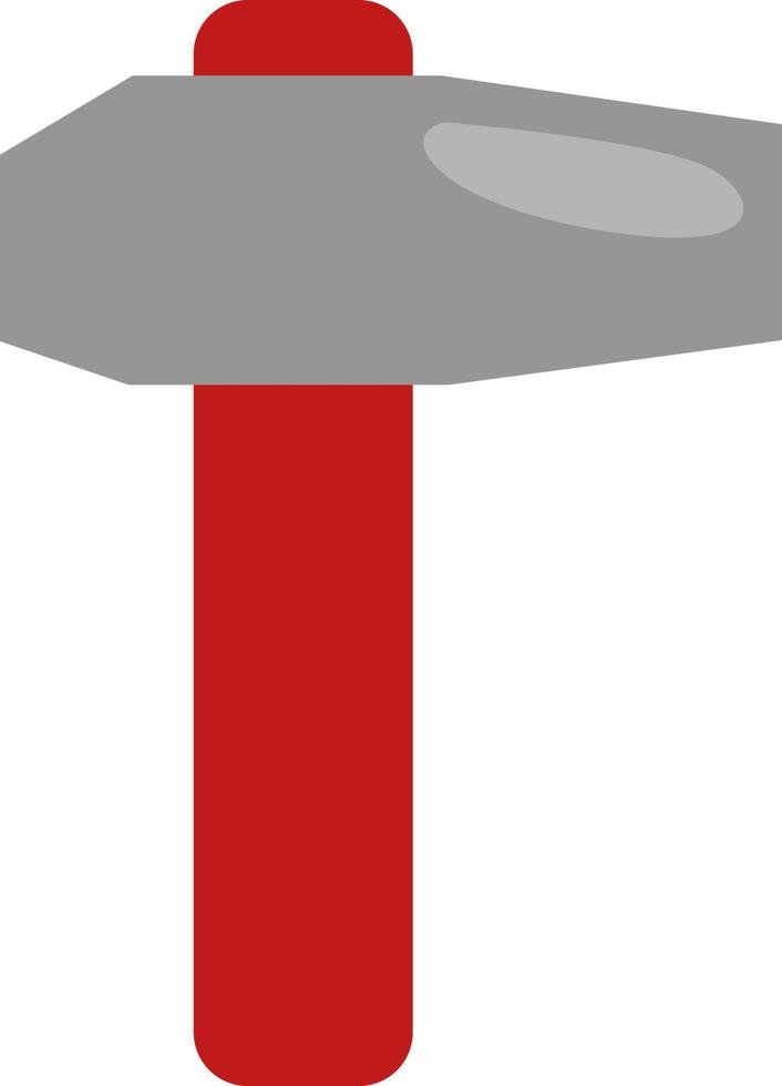hacha de instrumento con mango rojo, icono, vector sobre fondo blanco.