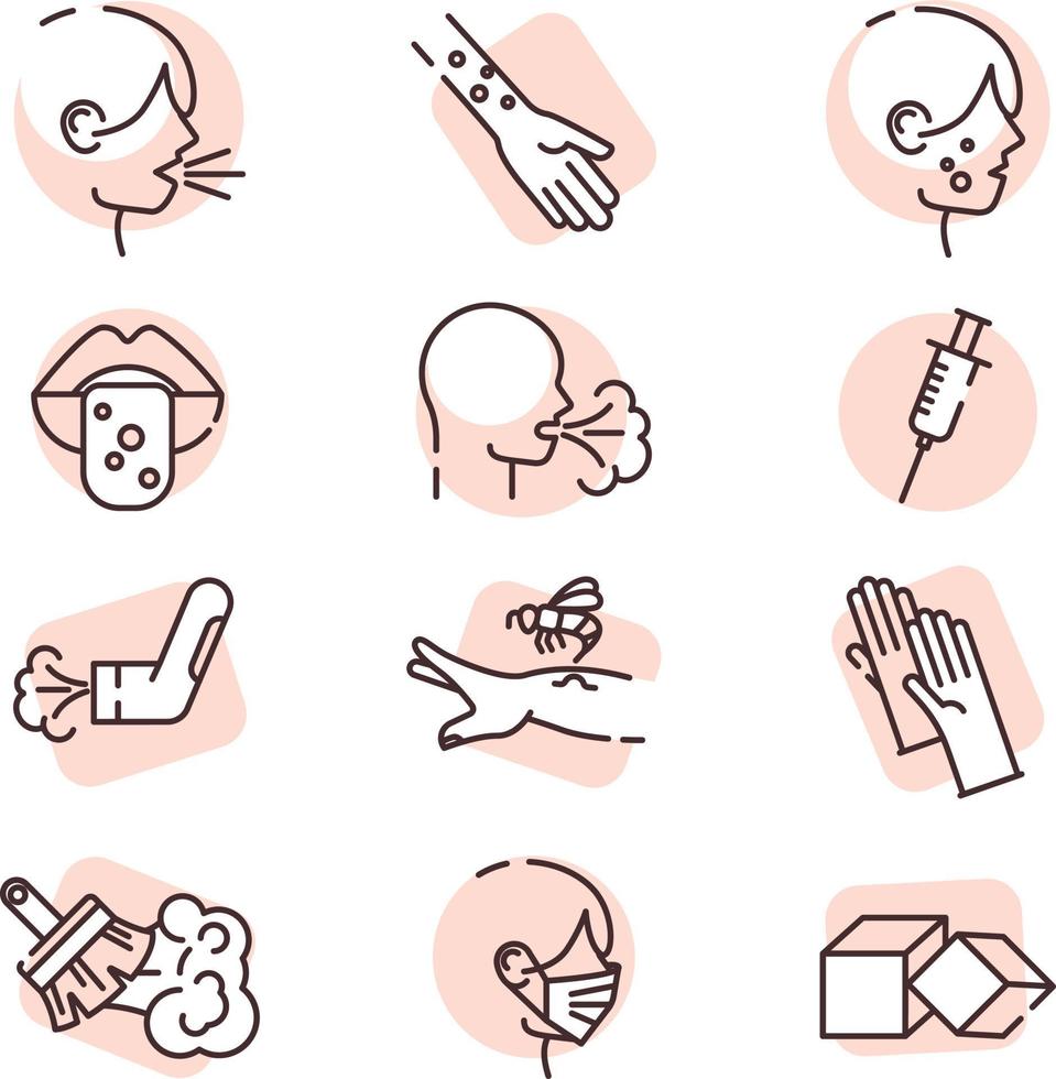 Allergy diagnostics, icon, vector on white background.