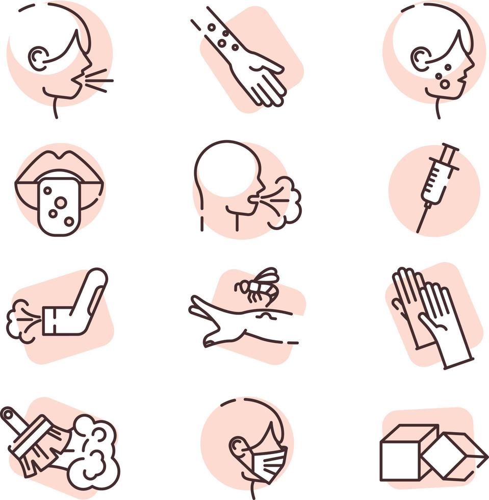 Allergy diagnostics, icon, vector on white background.